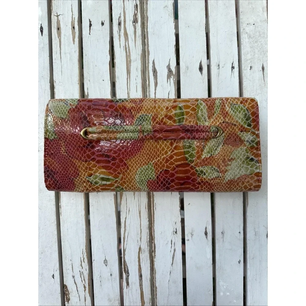 Hobo International Clutch Yellow Summer Bloom Patent Leather